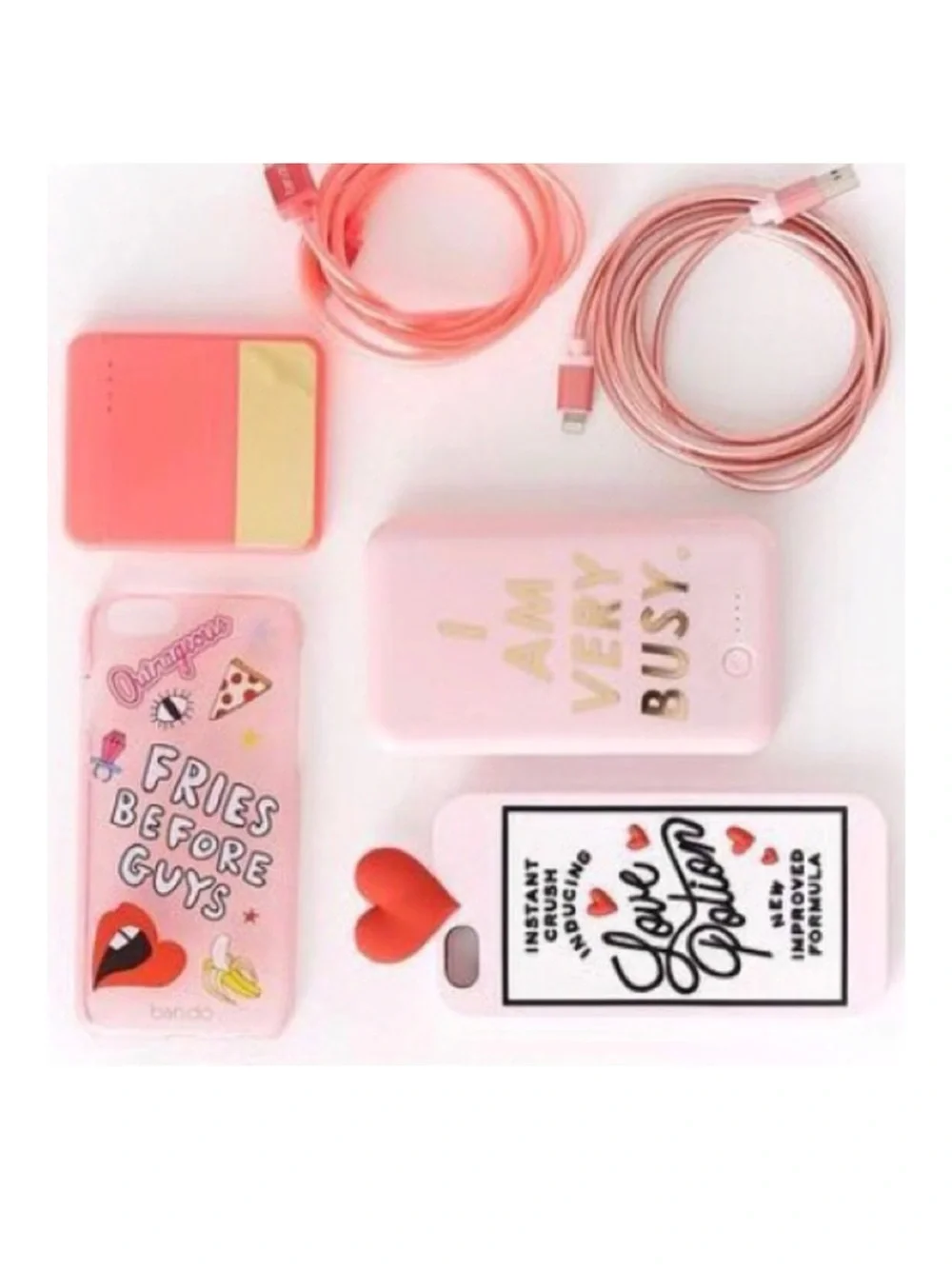new Bando  Fries Before Guys  iPhone 6 7 Case  Clear Pink Lips Stickers 
